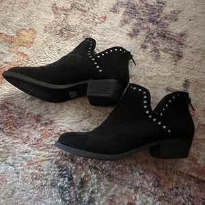 Carlos Santana suede-like booties with silver studs